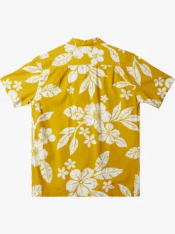 Quiksilver Shirts & Polos|Waterman Aqua Flower Short Sleeve Shirt Oil Yeallow Aqua Flowers