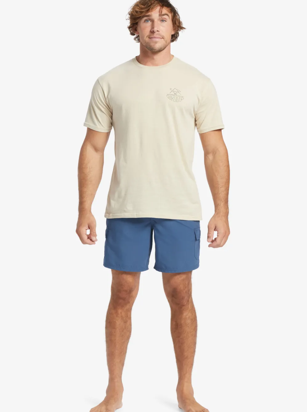 Quiksilver Elastic Waist|Waterman Balance 18" Volleys Ensign Blue Heather
