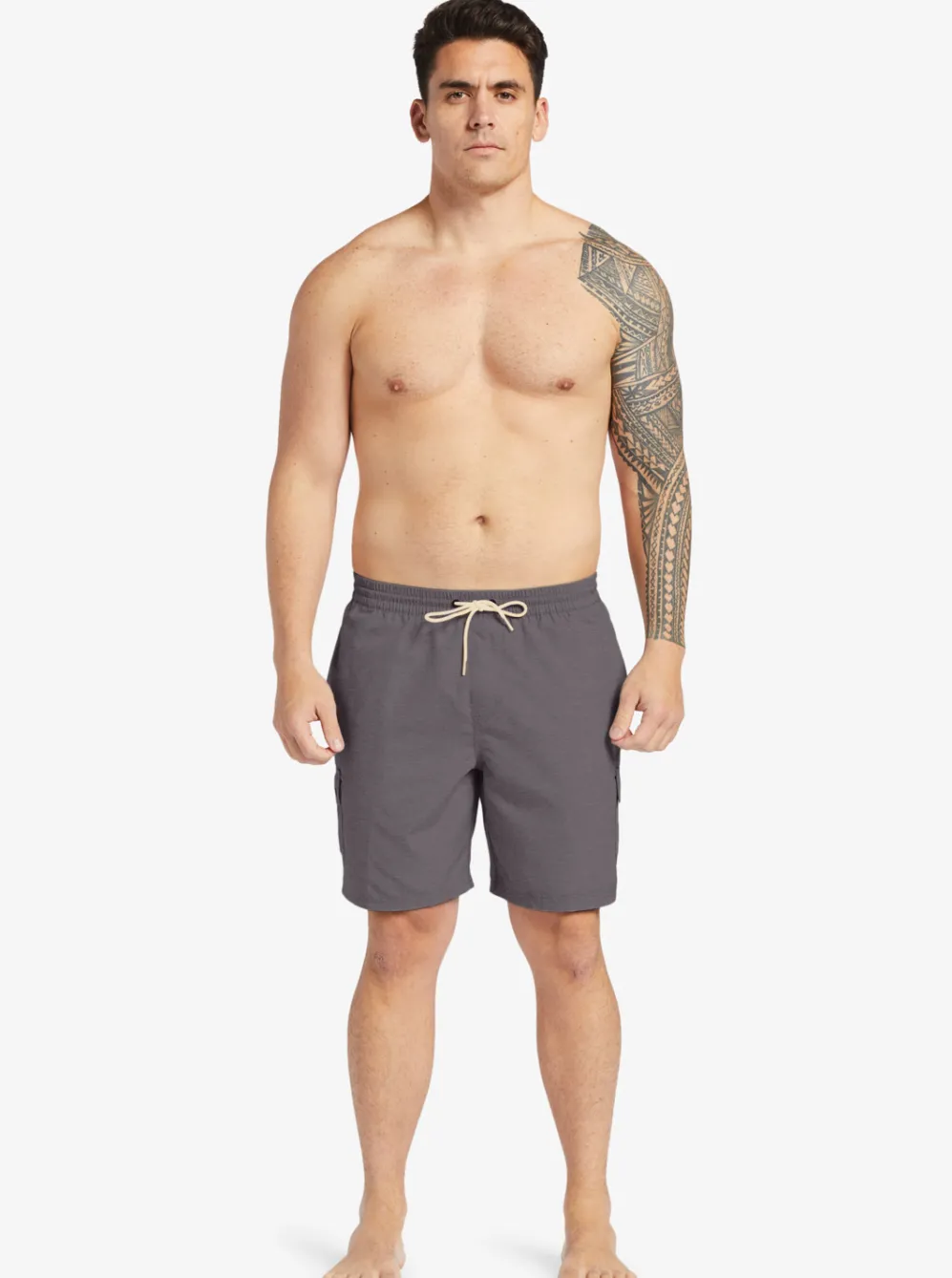 Quiksilver Elastic Waist|Waterman Balance 18" Volleys Dark Grey Heather