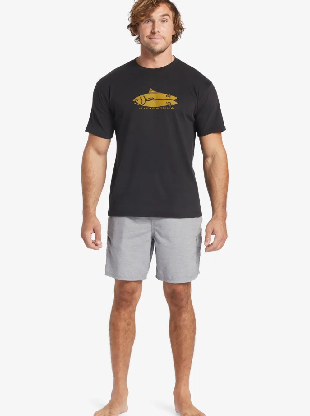Quiksilver Elastic Waist|Waterman Balance 18" Volleys Heather Grey