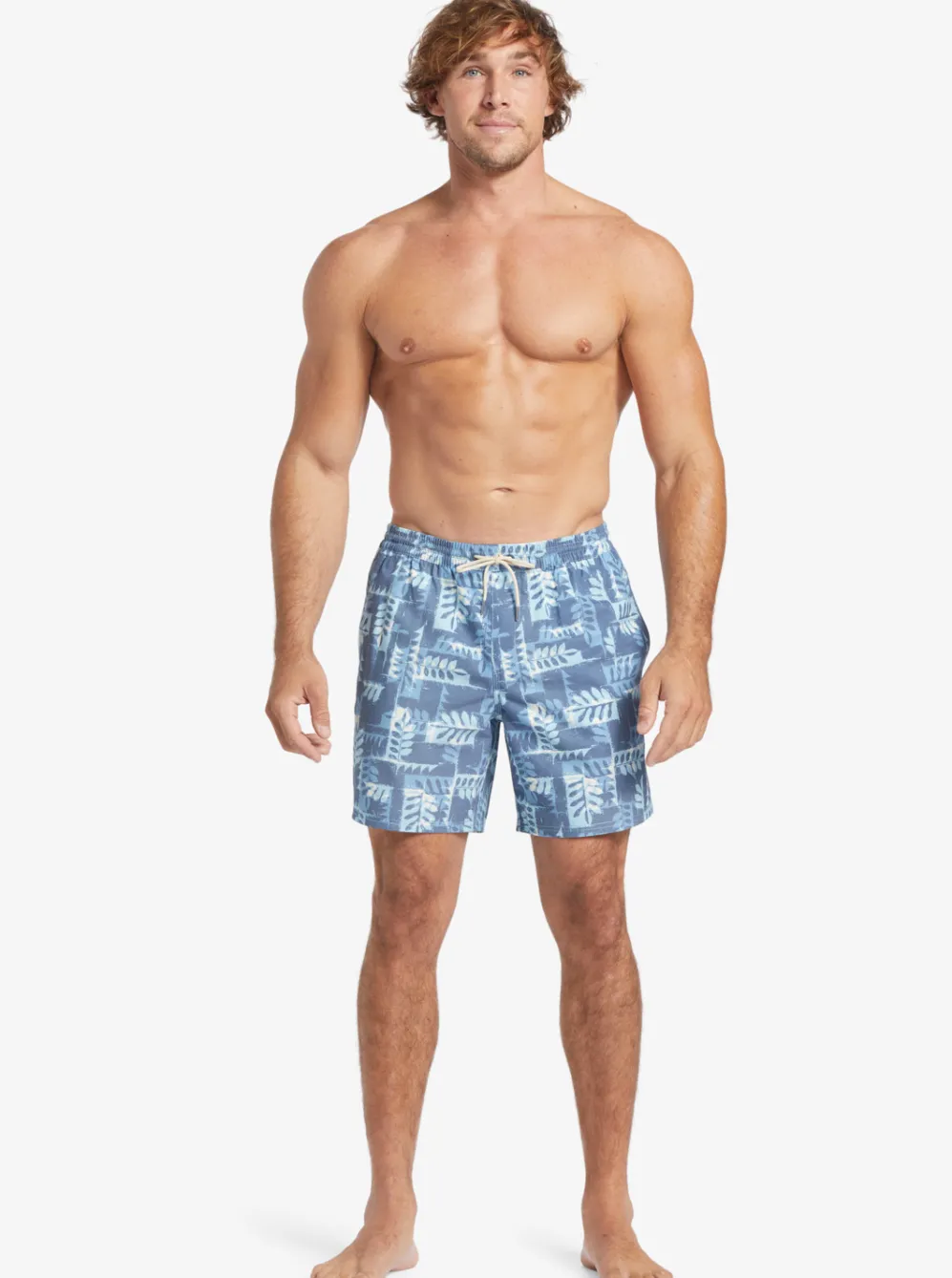 Quiksilver Elastic Waist|Waterman Canoes Reef 17" Volleys Ensign Blue Canoe