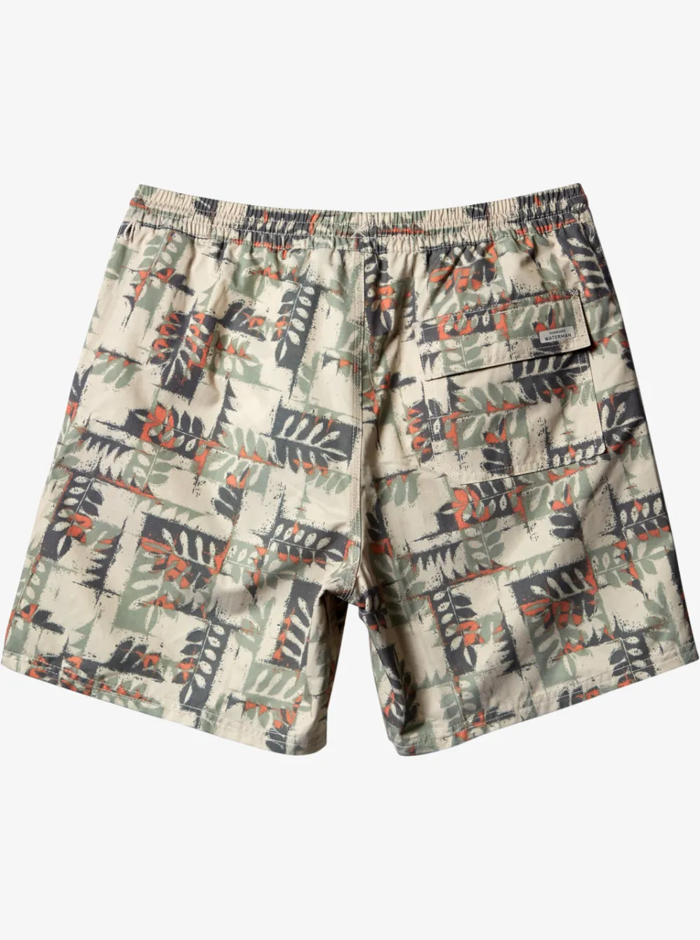 Quiksilver Elastic Waist|Waterman Canoes Reef 17" Volleys Brown Rice Canoe
