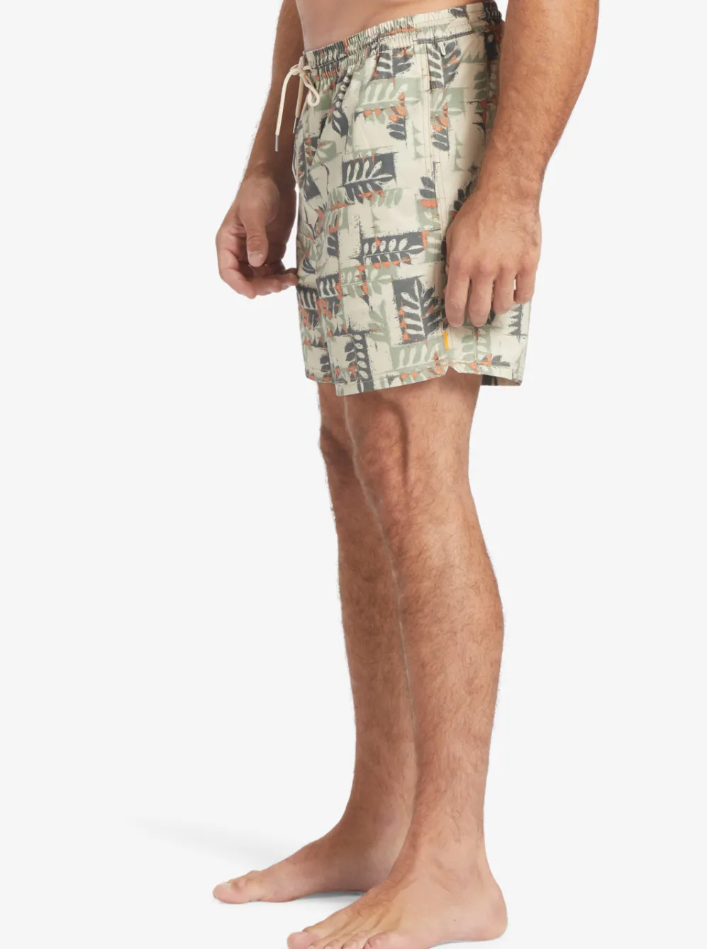 Quiksilver Elastic Waist|Waterman Canoes Reef 17" Volleys Brown Rice Canoe