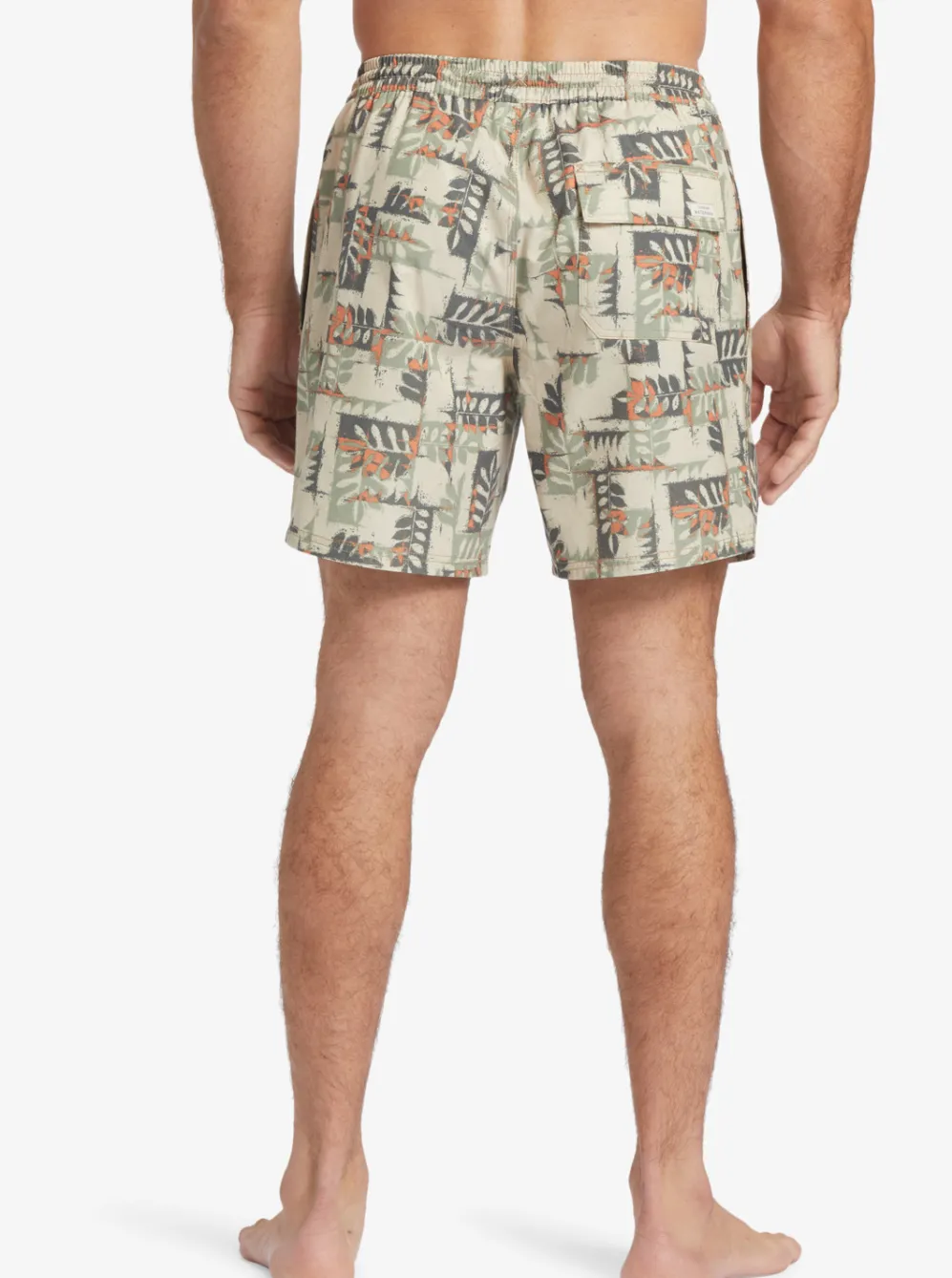Quiksilver Elastic Waist|Waterman Canoes Reef 17" Volleys Brown Rice Canoe