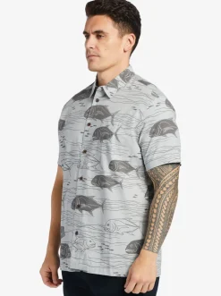 Quiksilver Shirts & Polos|Waterman Dive Sites Woven Shirt Harbor Mist Dive Sites