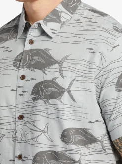 Quiksilver Shirts & Polos|Waterman Dive Sites Woven Shirt Harbor Mist Dive Sites