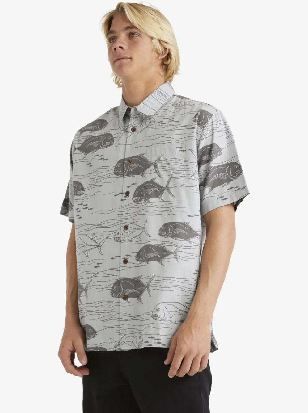 Quiksilver Shirts & Polos|Waterman Dive Sites Woven Shirt Harbor Mist Dive Sites