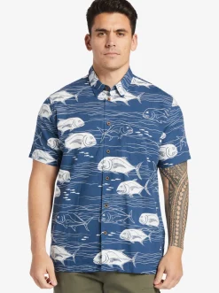 Quiksilver Shirts & Polos|Waterman Dive Sites Woven Shirt Ensign Blue Dive Sites