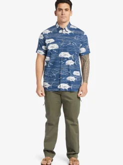 Quiksilver Shirts & Polos|Waterman Dive Sites Woven Shirt Ensign Blue Dive Sites