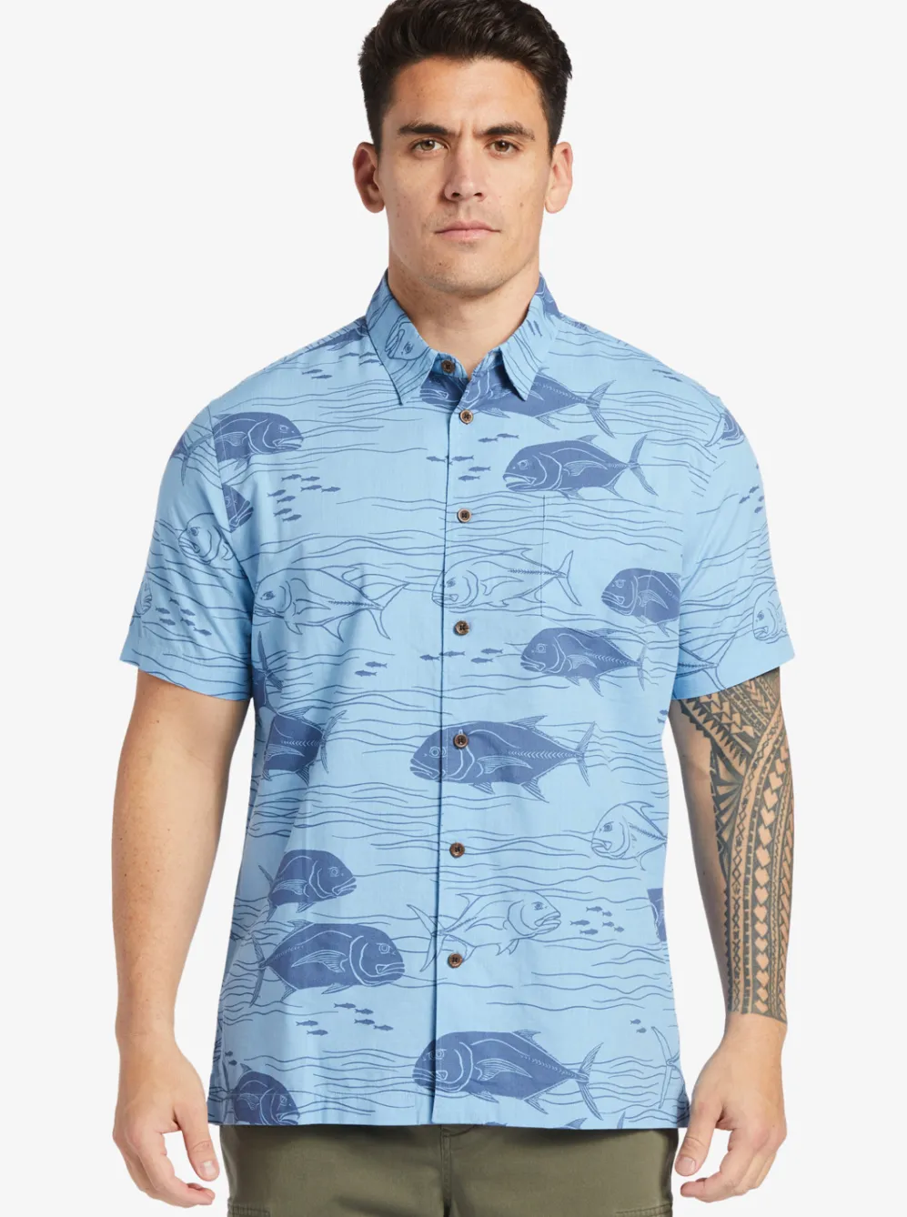 Quiksilver Shirts & Polos|Waterman Dive Sites Woven Shirt Dusk Blue Dive Sites