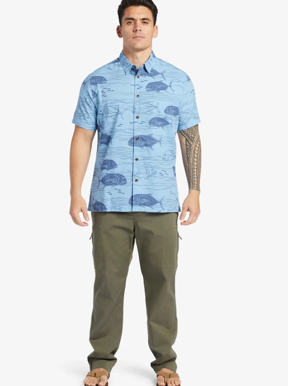 Quiksilver Shirts & Polos|Waterman Dive Sites Woven Shirt Dusk Blue Dive Sites