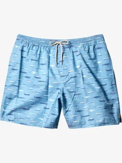 Quiksilver Elastic Waist|Waterman Drag Week 17" Volleys Dusk Blue Drag Week