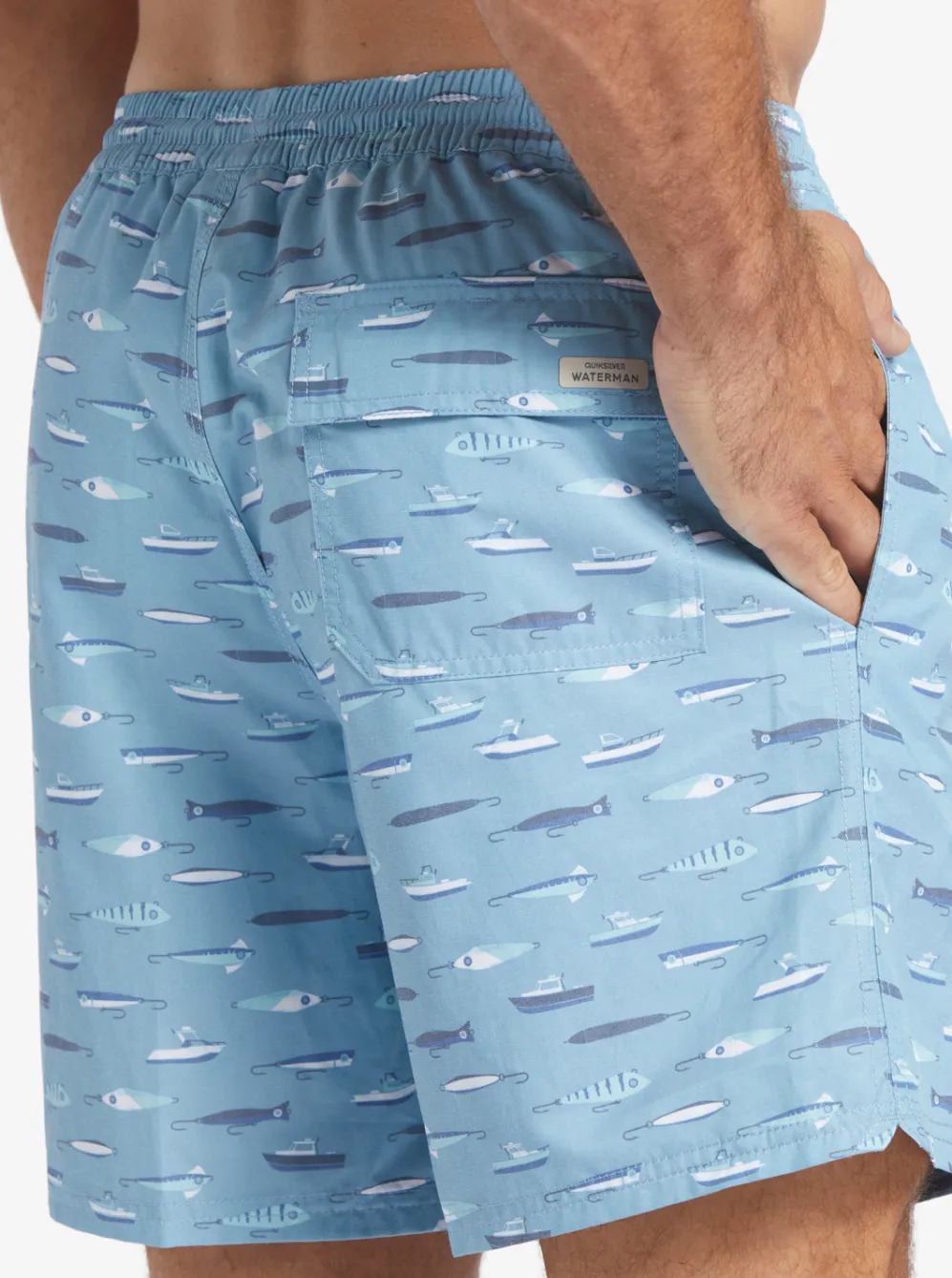 Quiksilver Elastic Waist|Waterman Drag Week 17" Volleys Dusk Blue Drag Week