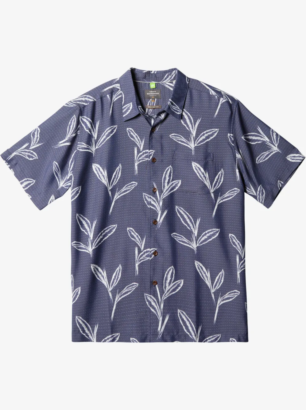 Quiksilver Shirts & Polos|Waterman Ginger Stalks Short Sleeve Shirt Medieval Blue Ginger Stalks