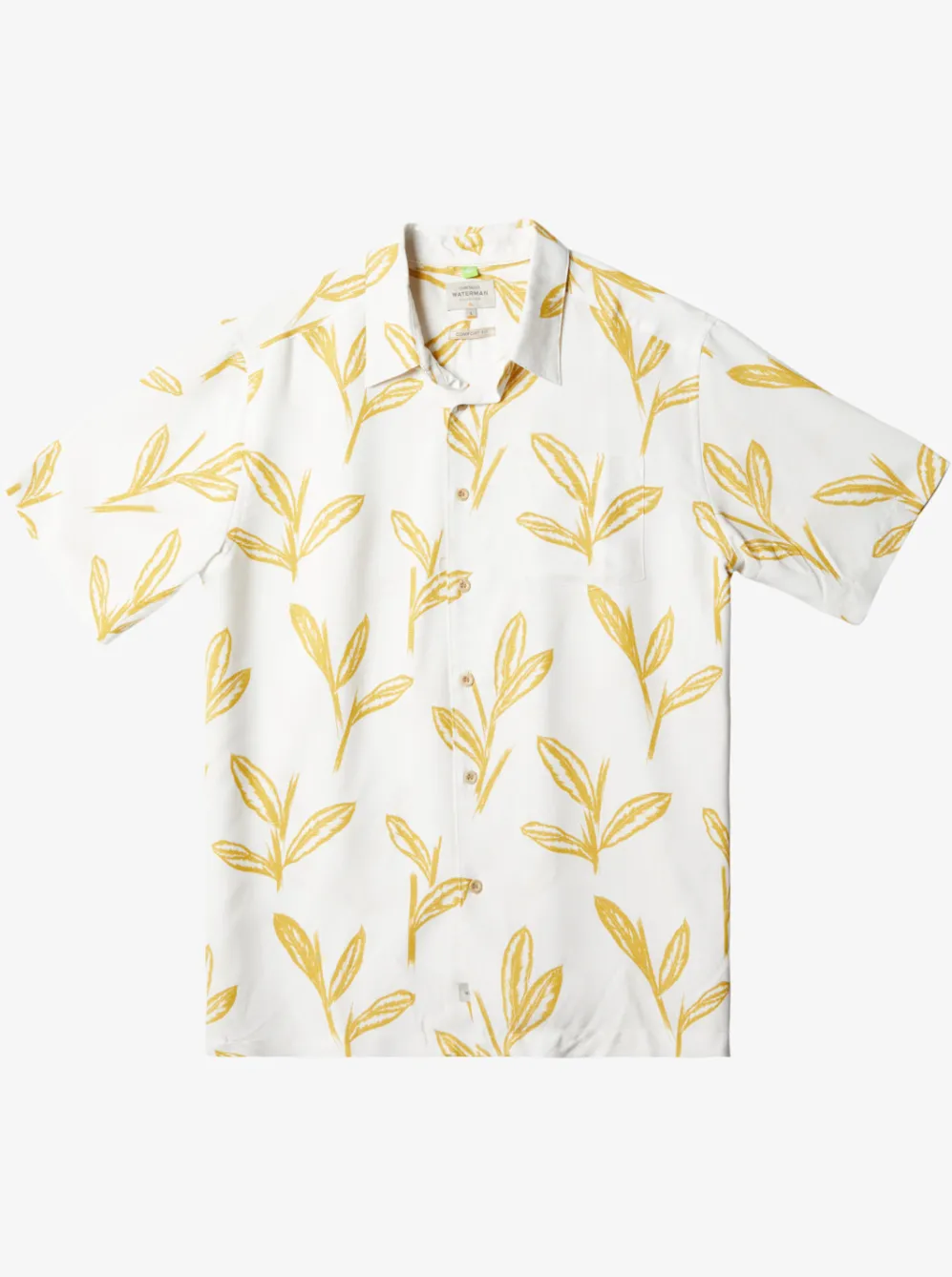 Quiksilver Shirts & Polos|Waterman Ginger Stalks Short Sleeve Shirt Oil Yellow Ginger Stalks