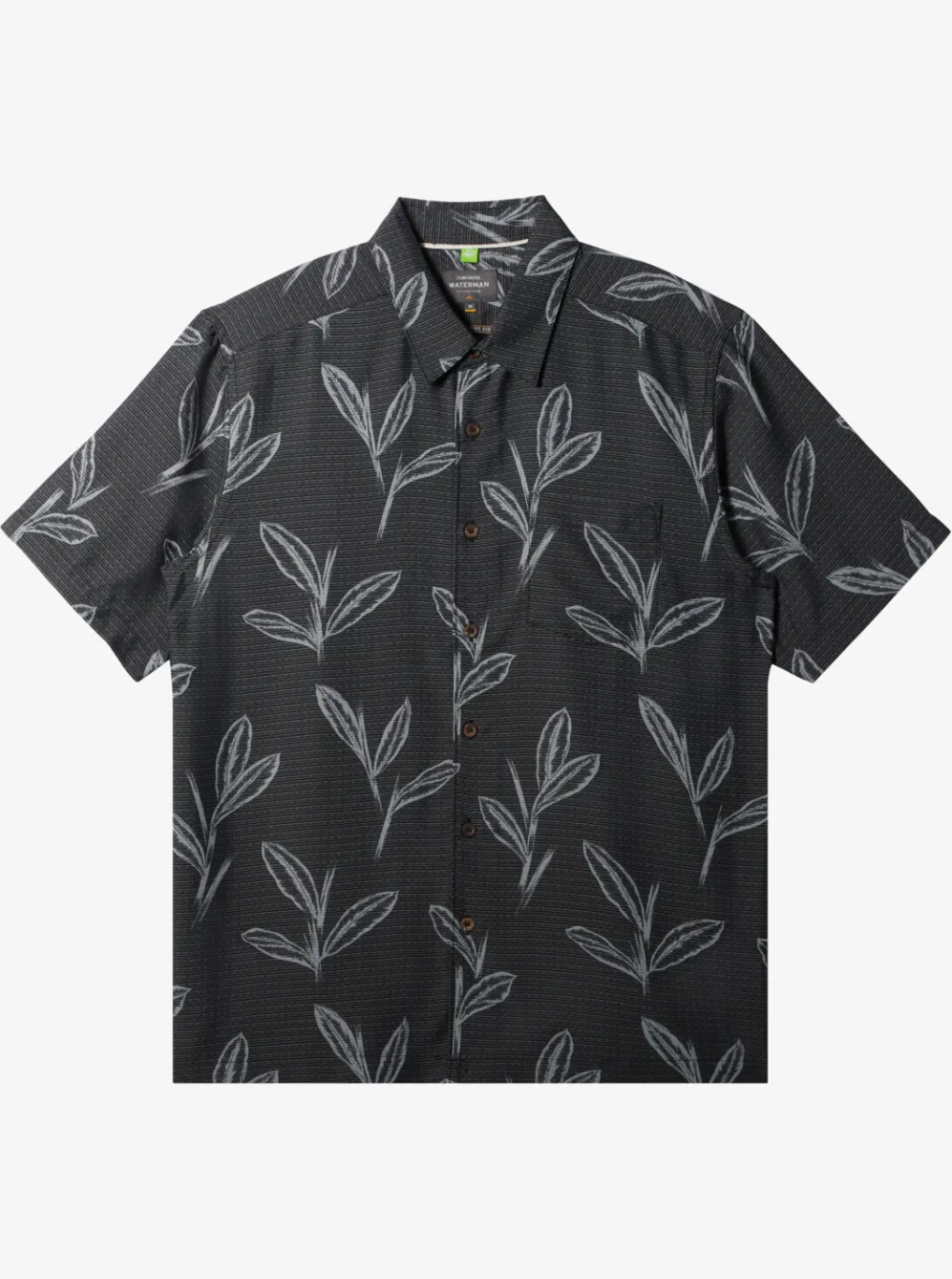 Quiksilver Shirts & Polos|Waterman Ginger Stalks Short Sleeve Shirt Black Ginger Stalks