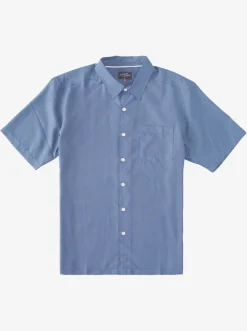 Quiksilver Shirts & Polos|Waterman Kings Cliff Short Sleeve Shirt Ensign Blue Kings Cliff