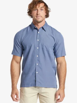 Quiksilver Shirts & Polos|Waterman Kings Cliff Short Sleeve Shirt Ensign Blue Kings Cliff