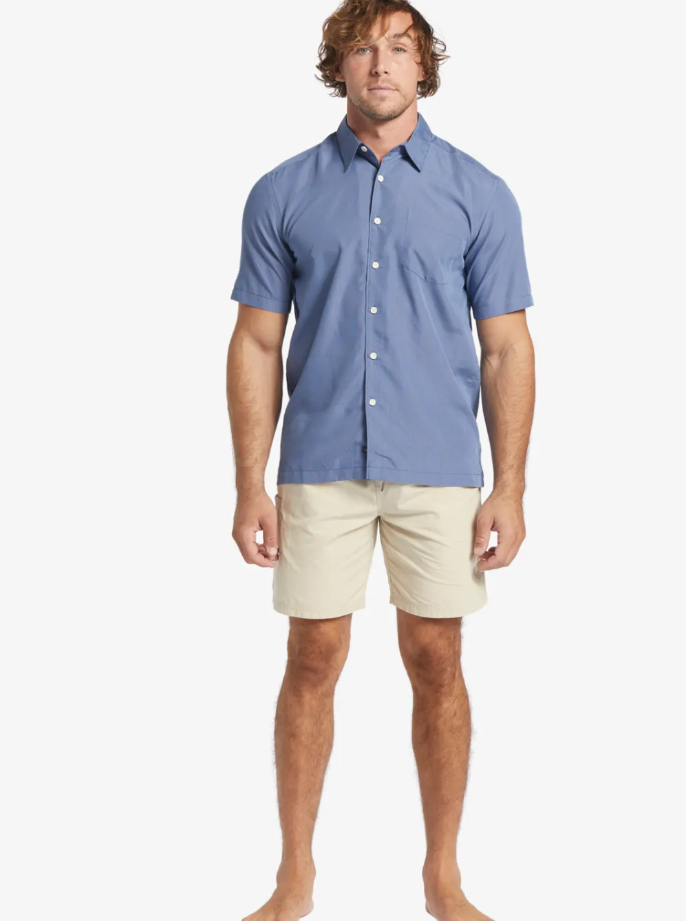 Quiksilver Shirts & Polos|Waterman Kings Cliff Short Sleeve Shirt Ensign Blue Kings Cliff