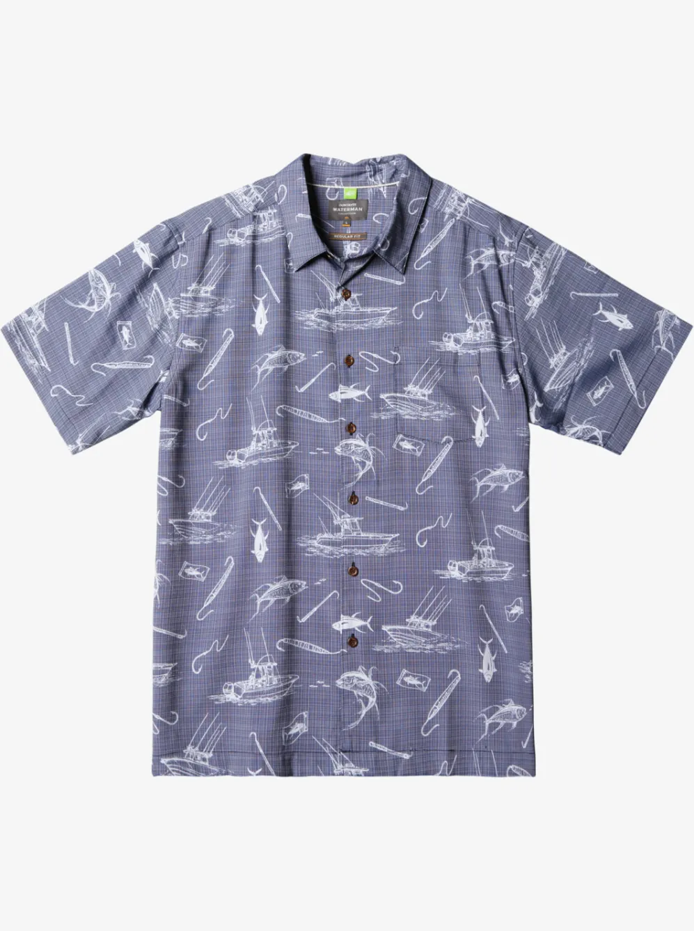 Quiksilver Shirts & Polos|Waterman Line Spinner Short Sleeve Shirt Medieval Blue Line Spinner