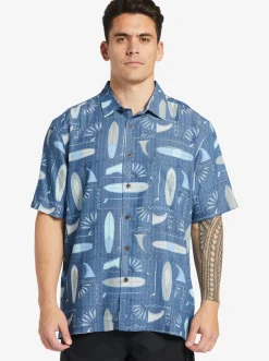 Quiksilver Shirts & Polos|Waterman Long Boards Woven Shirt Longboards Ensign Blue