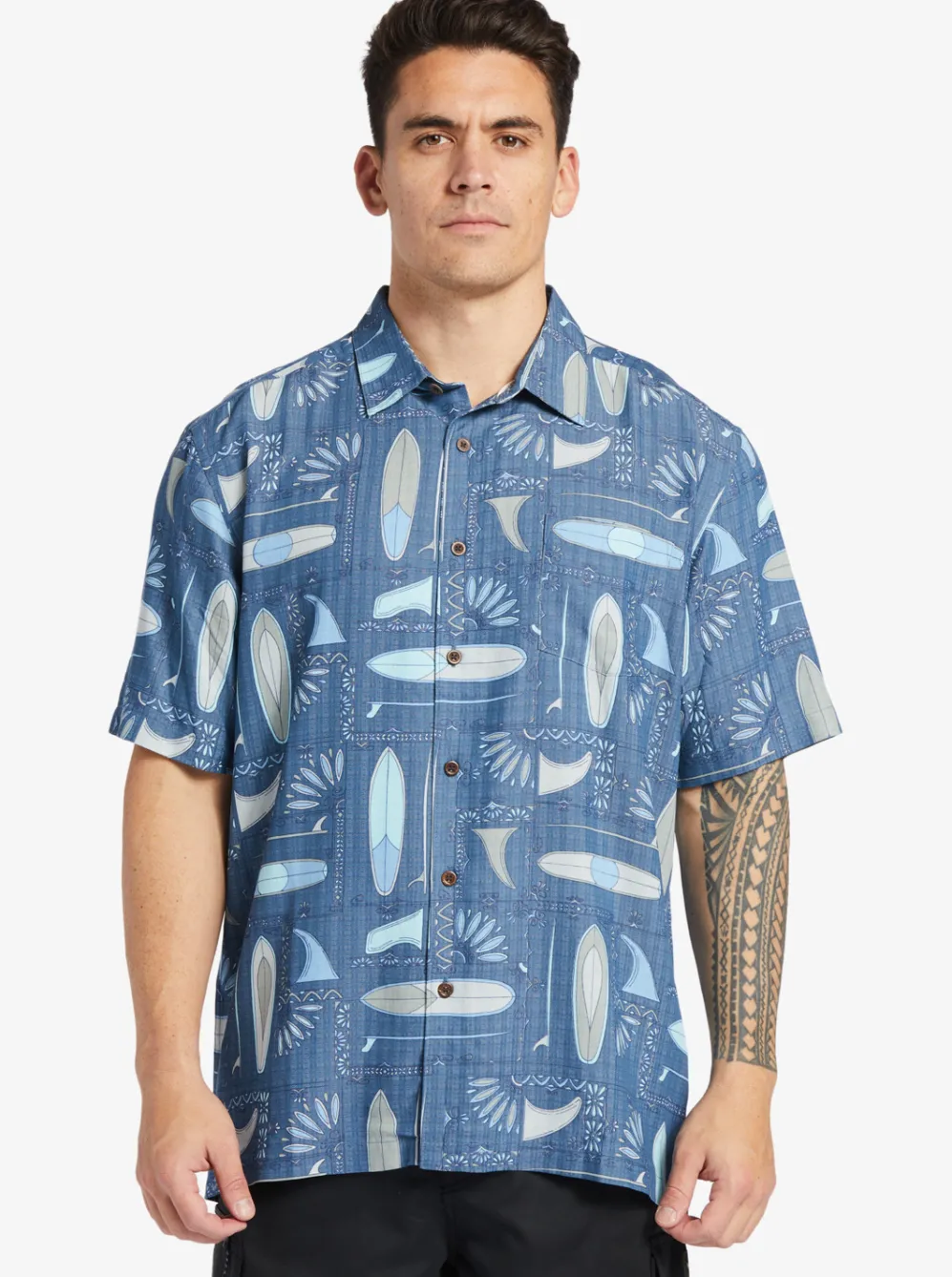 Quiksilver Shirts & Polos|Waterman Long Boards Woven Shirt Longboards Ensign Blue
