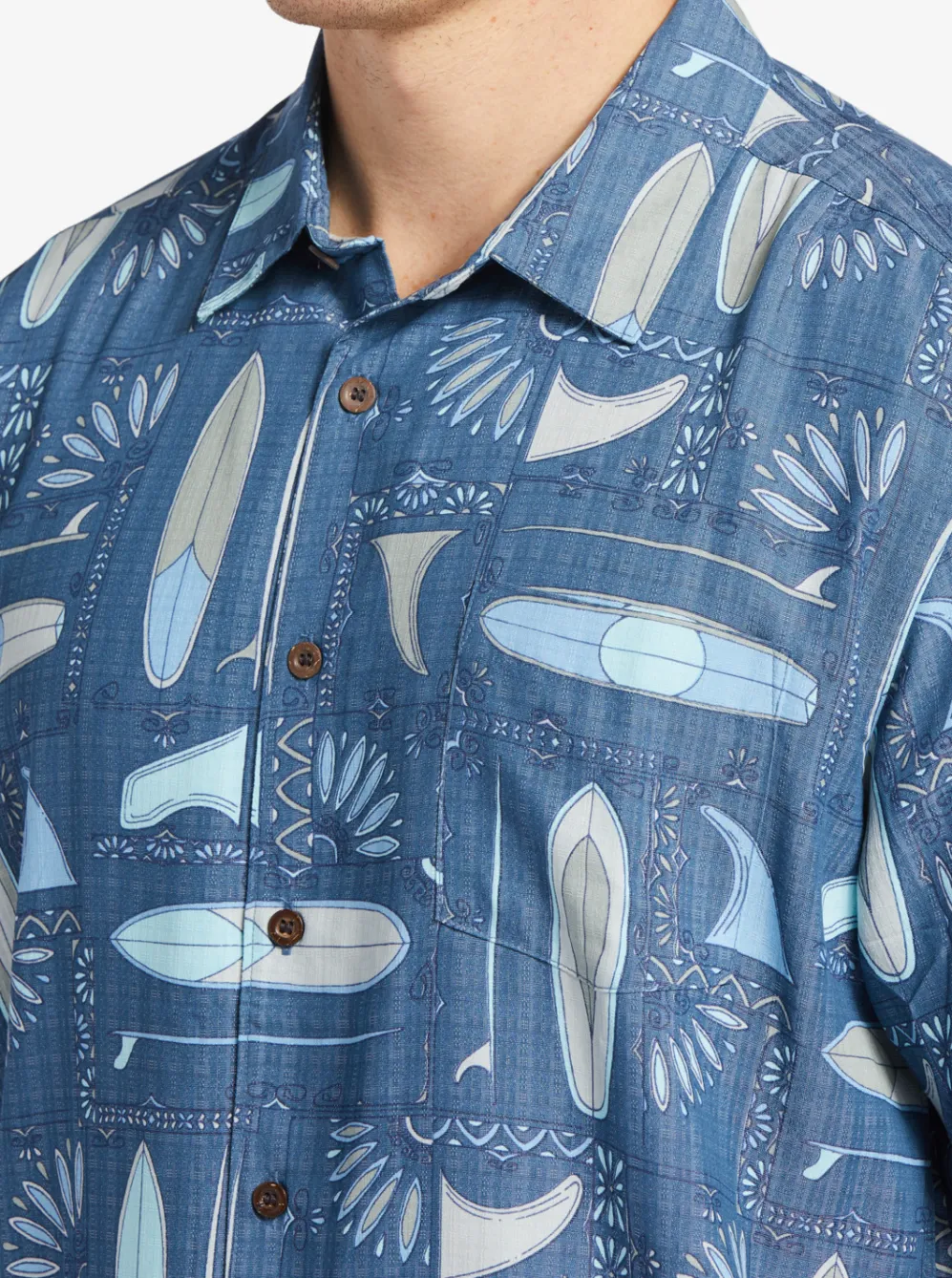 Quiksilver Shirts & Polos|Waterman Long Boards Woven Shirt Longboards Ensign Blue