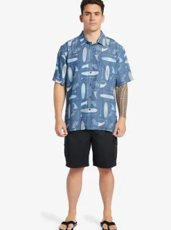 Quiksilver Shirts & Polos|Waterman Long Boards Woven Shirt Longboards Ensign Blue