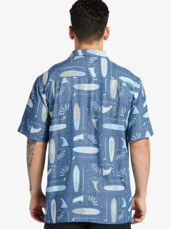 Quiksilver Shirts & Polos|Waterman Long Boards Woven Shirt Longboards Ensign Blue