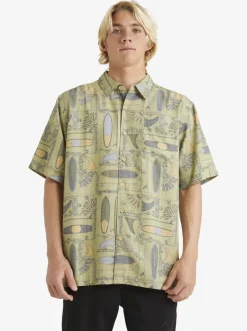 Quiksilver Shirts & Polos|Waterman Long Boards Woven Shirt Tea Longboards