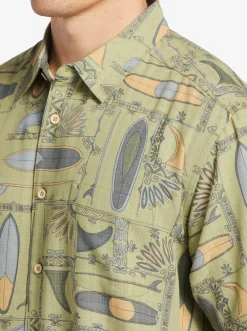 Quiksilver Shirts & Polos|Waterman Long Boards Woven Shirt Tea Longboards