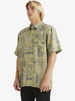 Quiksilver Shirts & Polos|Waterman Long Boards Woven Shirt Tea Longboards