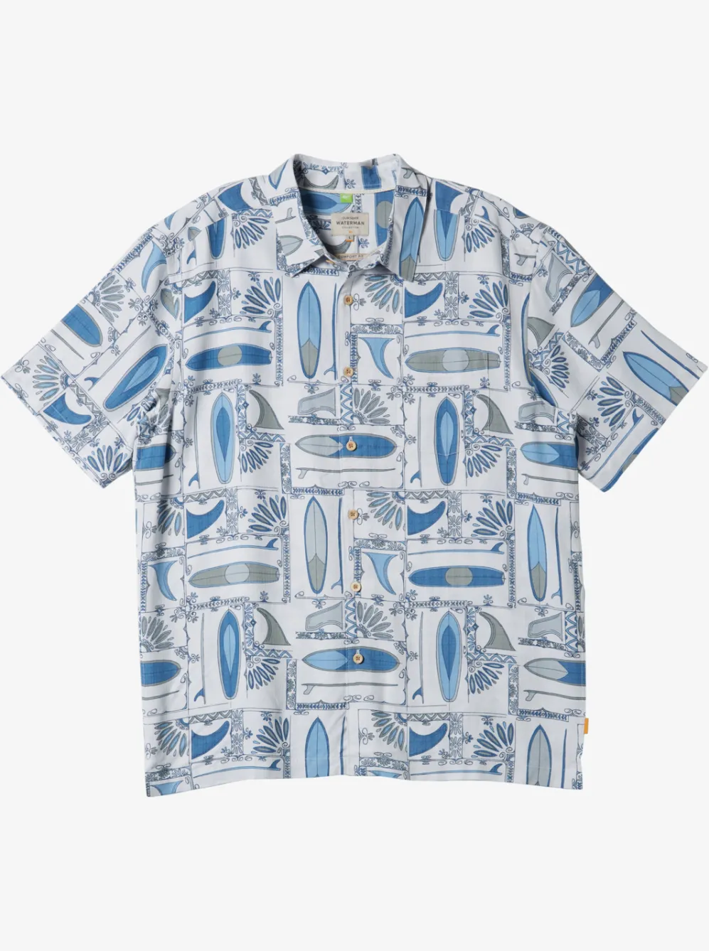 Quiksilver Shirts & Polos|Waterman Long Boards Woven Shirt White Longboards