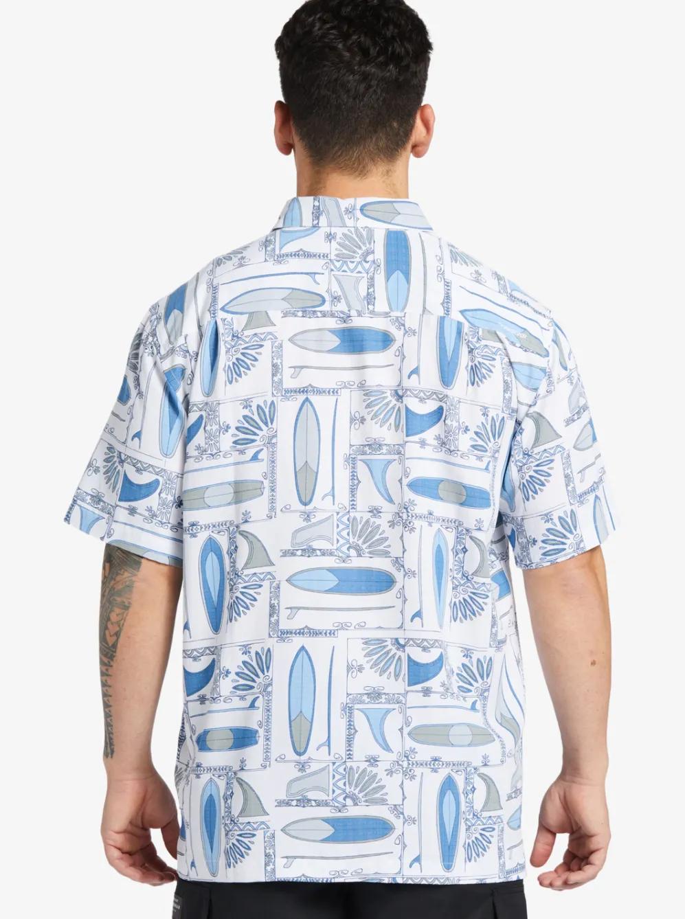 Quiksilver Shirts & Polos|Waterman Long Boards Woven Shirt White Longboards