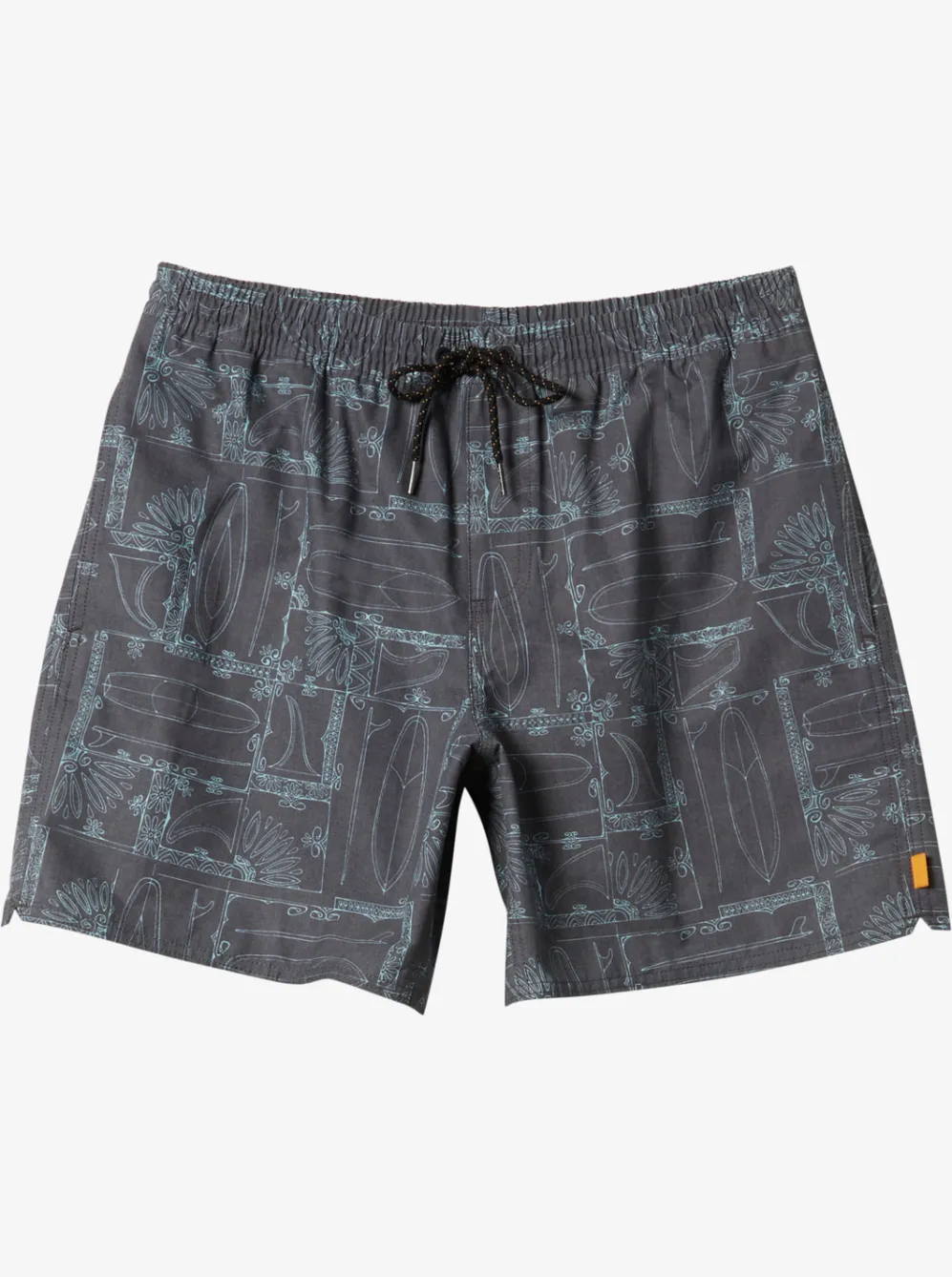 Quiksilver Elastic Waist|Waterman Longboard Volley 17" Elastic Waist Shorts Black Longboard
