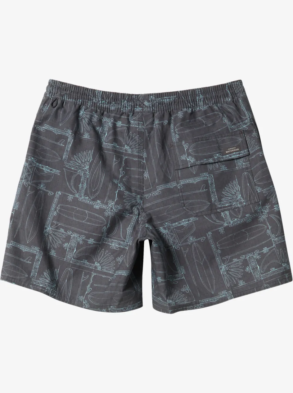 Quiksilver Elastic Waist|Waterman Longboard Volley 17" Elastic Waist Shorts Black Longboard