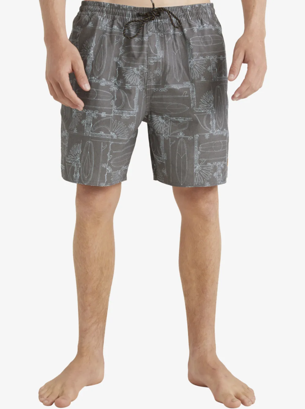 Quiksilver Elastic Waist|Waterman Longboard Volley 17" Elastic Waist Shorts Black Longboard