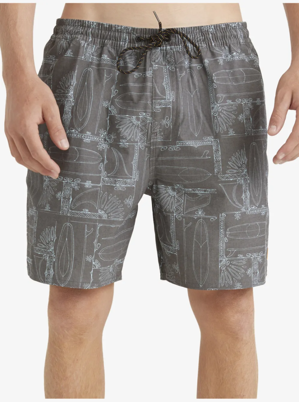 Quiksilver Elastic Waist|Waterman Longboard Volley 17" Elastic Waist Shorts Black Longboard