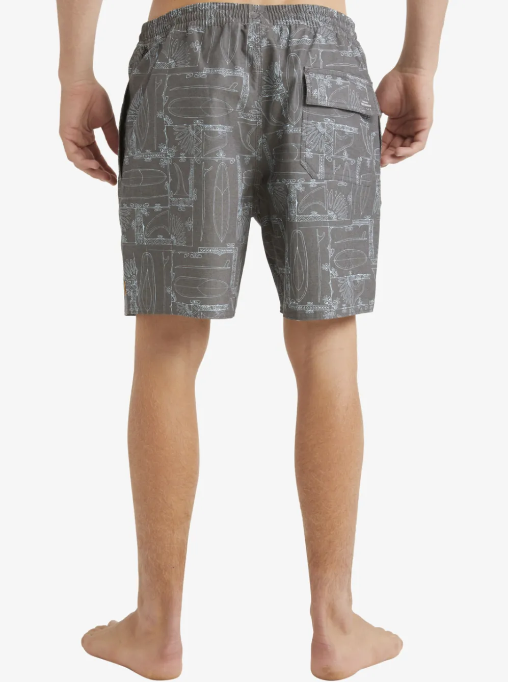 Quiksilver Elastic Waist|Waterman Longboard Volley 17" Elastic Waist Shorts Black Longboard