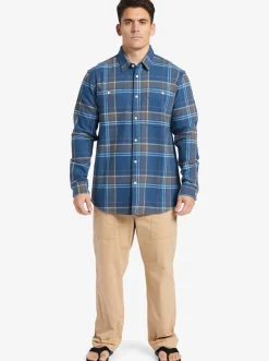 Quiksilver Shirts & Polos|Waterman Lower Ridge Flannel Long Sleeve Top Ensign Blue Lower Ridge