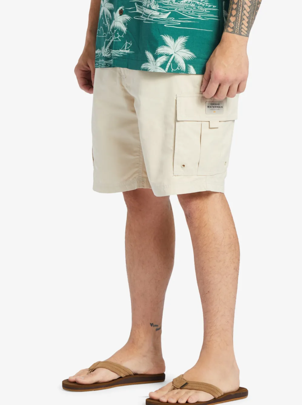 Quiksilver Shorts|Waterman Maldive Atoll Cargo 20" Shorts Brown Rice