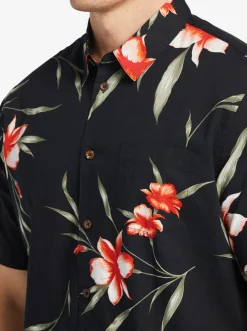 Quiksilver Shirts & Polos|Waterman Night Bloomer Woven Shirt Black Night Bloomer