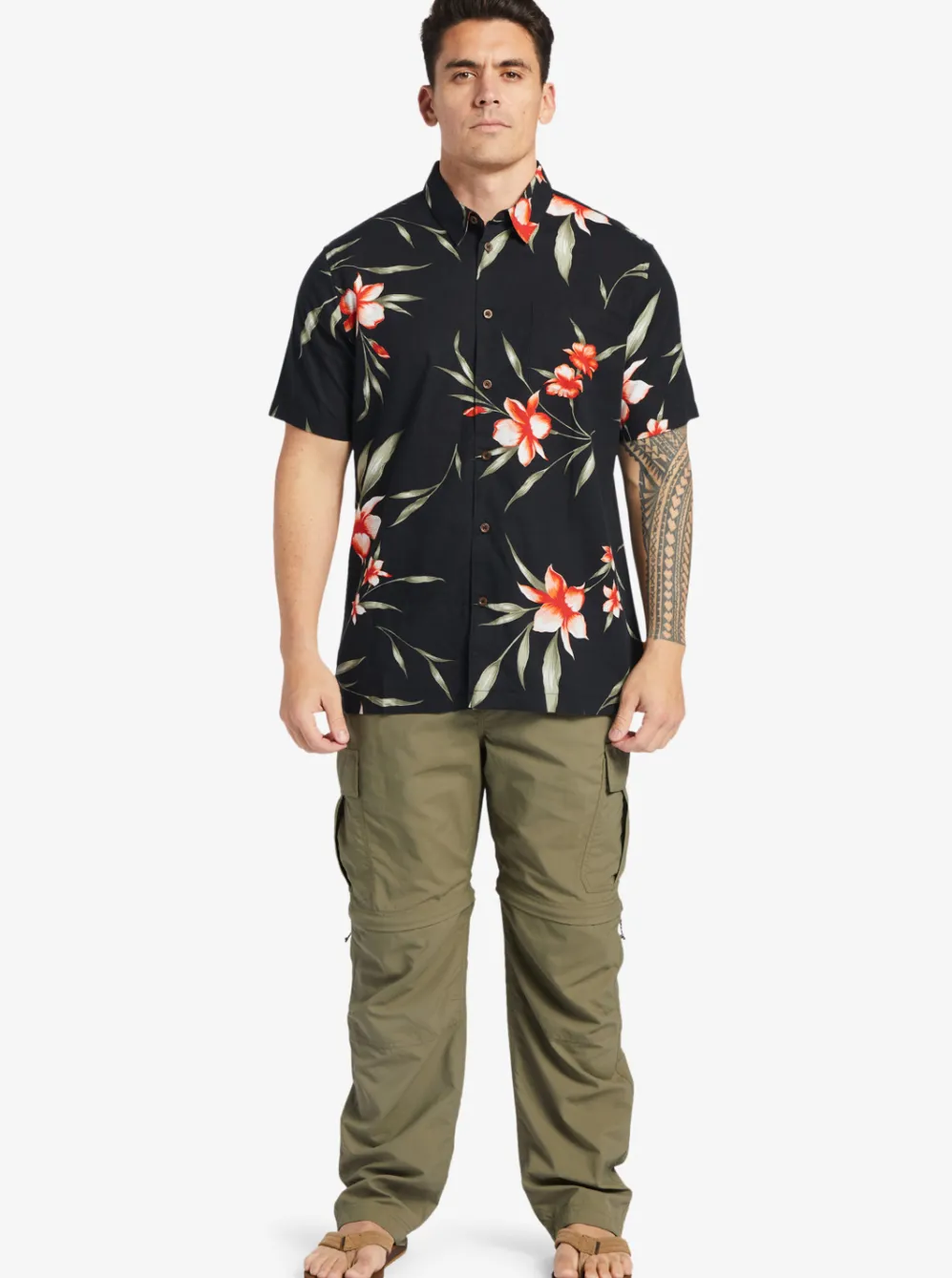 Quiksilver Shirts & Polos|Waterman Night Bloomer Woven Shirt Black Night Bloomer