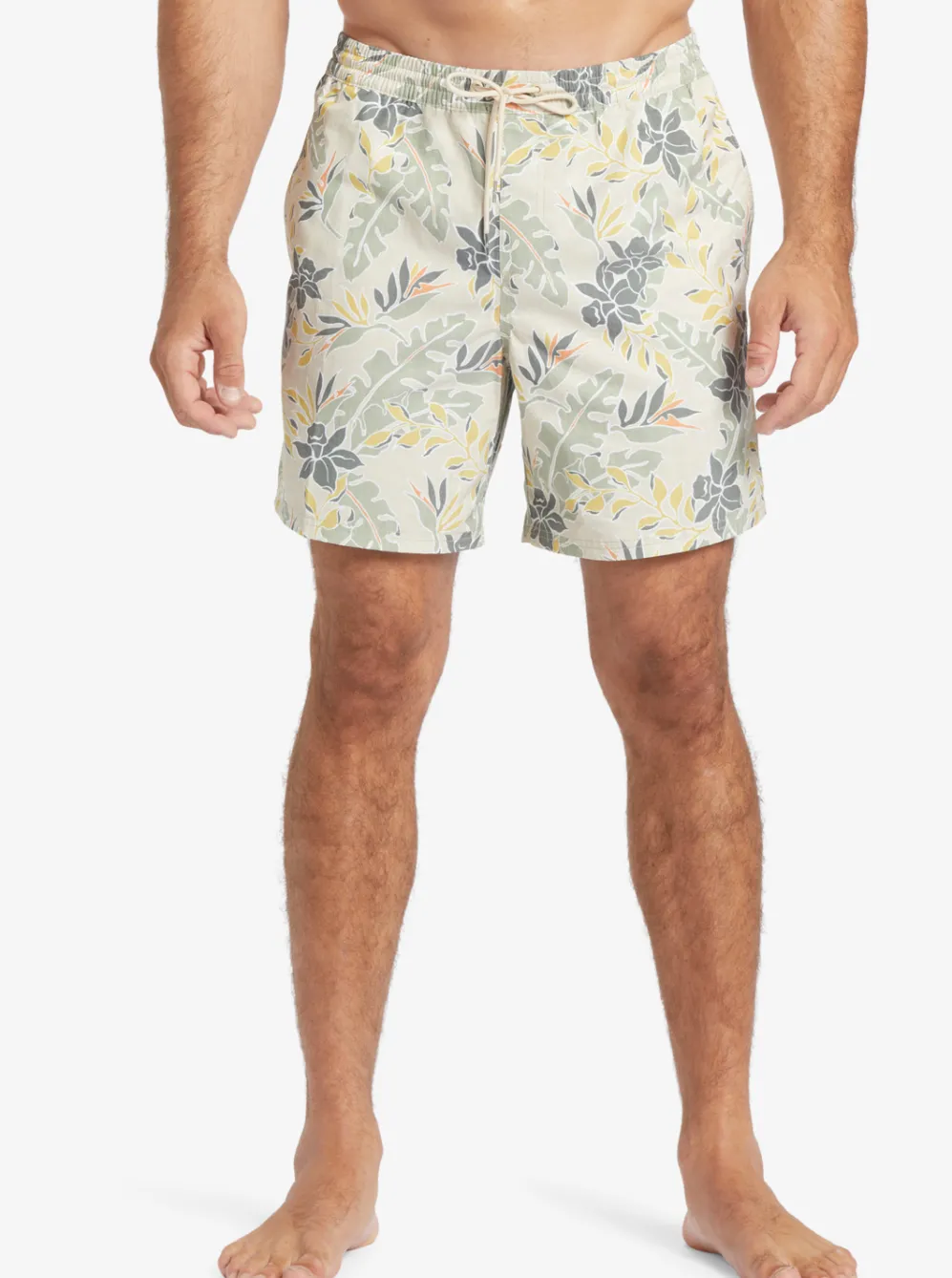 Quiksilver Elastic Waist|Waterman Perfect Feel 17" Volleys Brown Rice Perfect Feel