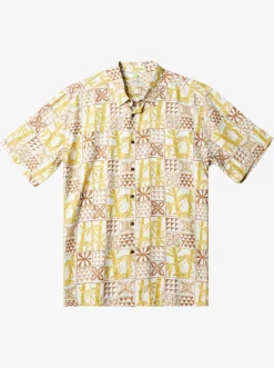 Quiksilver Shirts & Polos|Waterman Plaid Flight Short Sleeve Shirt Brown Rice Checked Flight