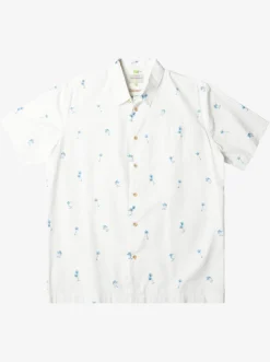 Quiksilver Shirts & Polos|Waterman Sail Palm Short Sleeve Shirt Antique White Sail Palms