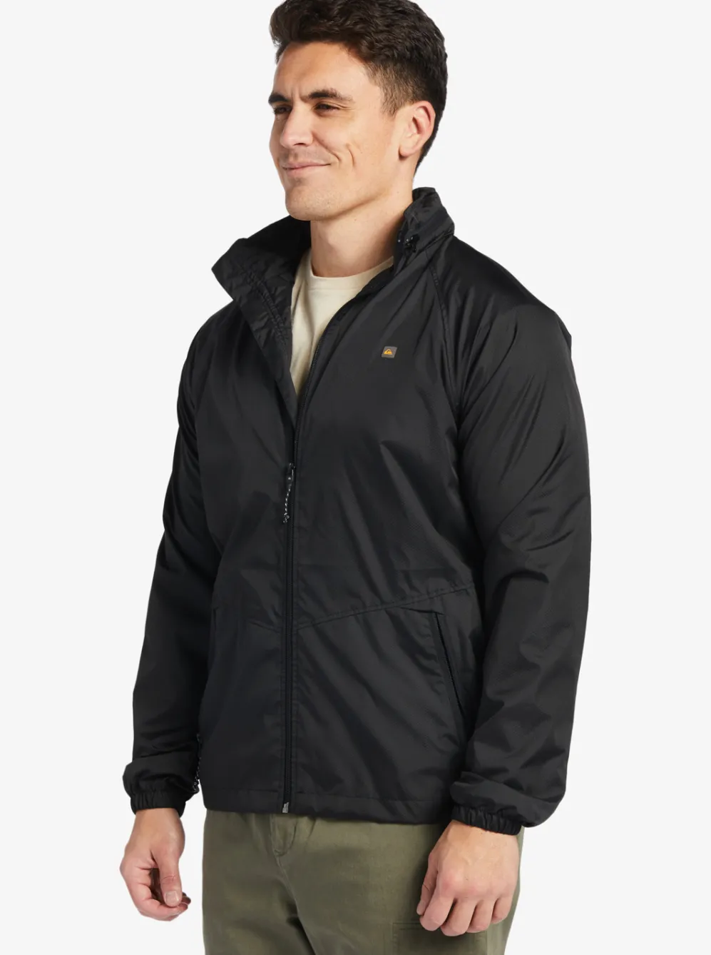 Quiksilver Jackets|Waterman Shell Shock Water-Resistant Lightweight Mini Ripstop Windbreaker Black