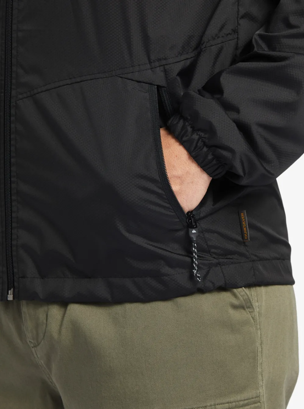 Quiksilver Jackets|Waterman Shell Shock Water-Resistant Lightweight Mini Ripstop Windbreaker Black