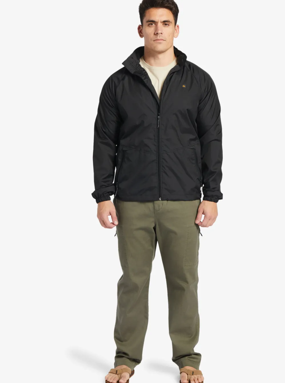 Quiksilver Jackets|Waterman Shell Shock Water-Resistant Lightweight Mini Ripstop Windbreaker Black
