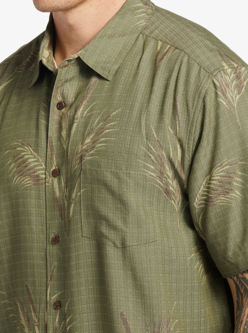 Quiksilver Shirts & Polos|Waterman Skipped Out Woven Shirt Dusty Olive Skipped Out